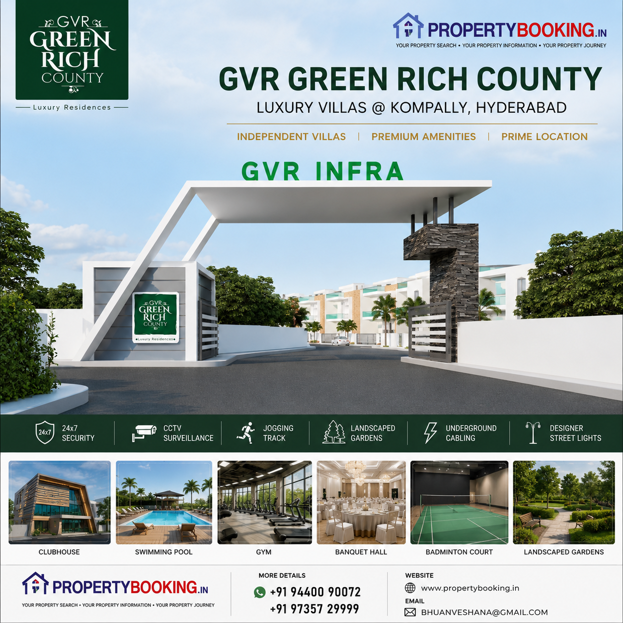 02 Luxury Villas for Sale in Kompally, Hyderabad