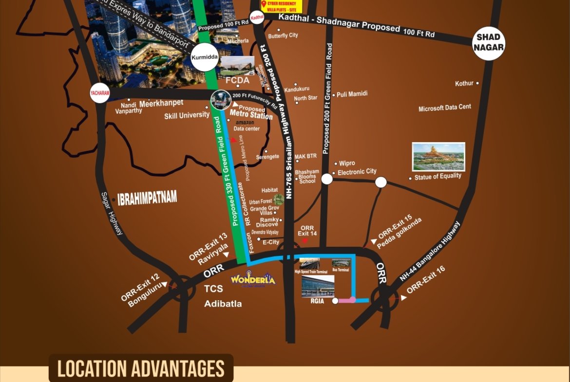 Plots for Sale                                                                                    SNM CYBER RESIDENCY – Kadthal, Hyderabad