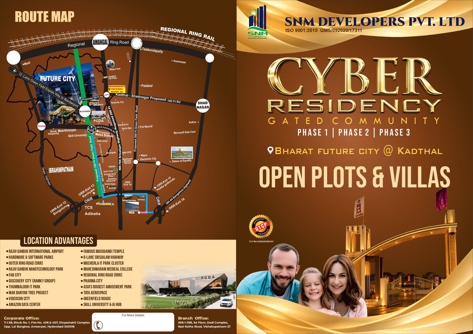 Plots for Sale                                                                                    SNM CYBER RESIDENCY – Kadthal, Hyderabad