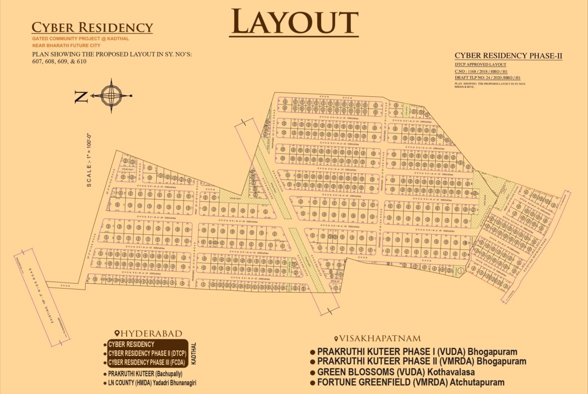 Plots for Sale                                                                                    SNM CYBER RESIDENCY – Kadthal, Hyderabad